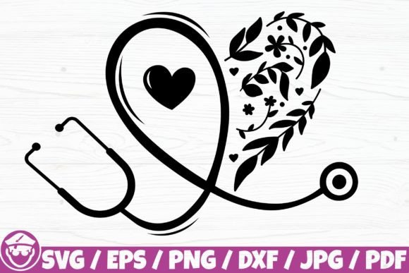 Floral Stethoscope, Nurse Stethoscope Graphics and Crafts