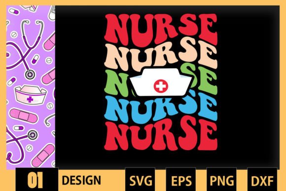 Groovy Nurse Retro Nurse Hat - Graphics and Crafts