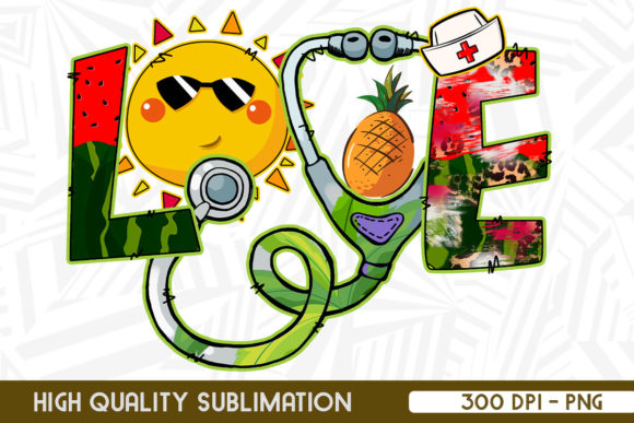 LOVE Nurse Summer Sublimation Graphics & Crafts