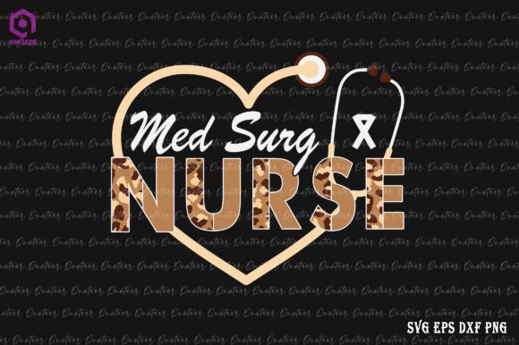 Med Surg Nurse Leopard Print Stethoscope: Graphics for Crafts