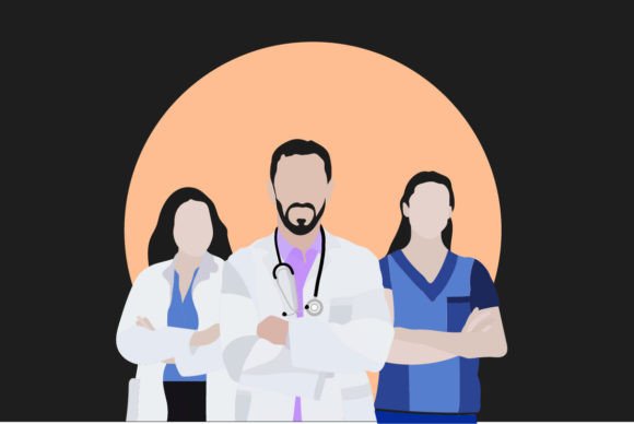 Medical Doctor with Nurse Graphics for Crafts