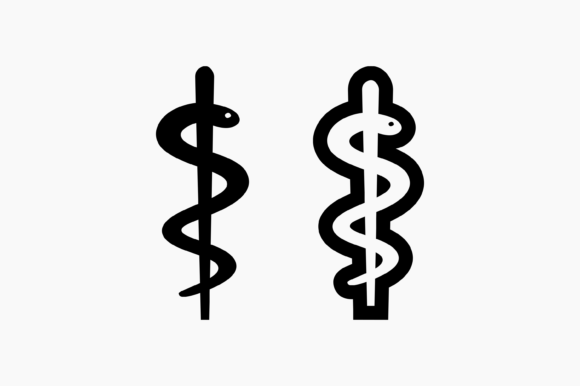 Medical Symbol - Rod of Asclepius Graphics & Crafts