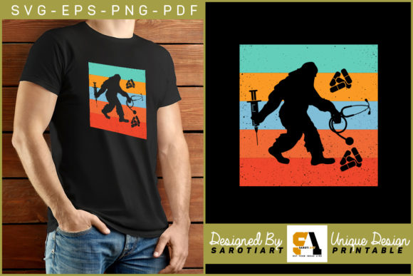 Nurse Bigfoot Vector T-shirt Printable