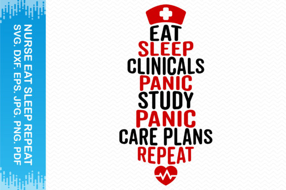 Nurse Eat Sleep Clinicals Clipart for Crafts