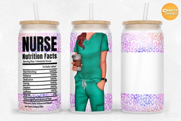 Nurse Nutrition Facts 16 Oz Libbey Glass: Graphics and Crafts