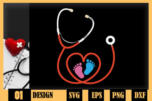 Obstetric Nurse Baby Feet Stethoscope