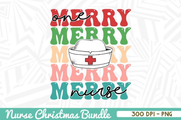 One Merry Nurse Retro Christmas PNG
