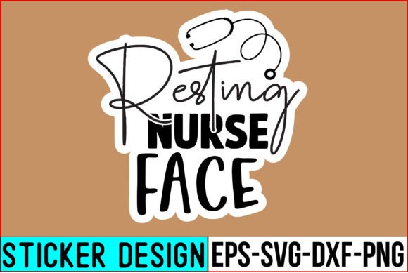 Resting Nurse Face Stickers: Graphics for Crafts