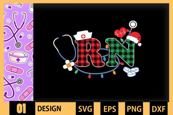 RN Nurse Stethoscope Christmas Nurse Hat: Graphics and Crafts for Content Creation