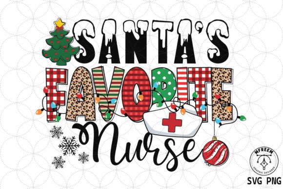 Santa’s Favorite Nurse Retro Christmas Graphics